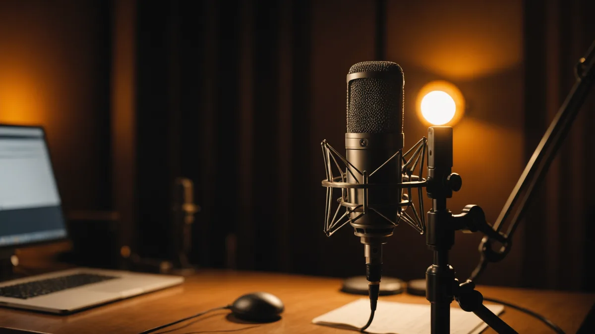 Podcast background music workflow using stem separation